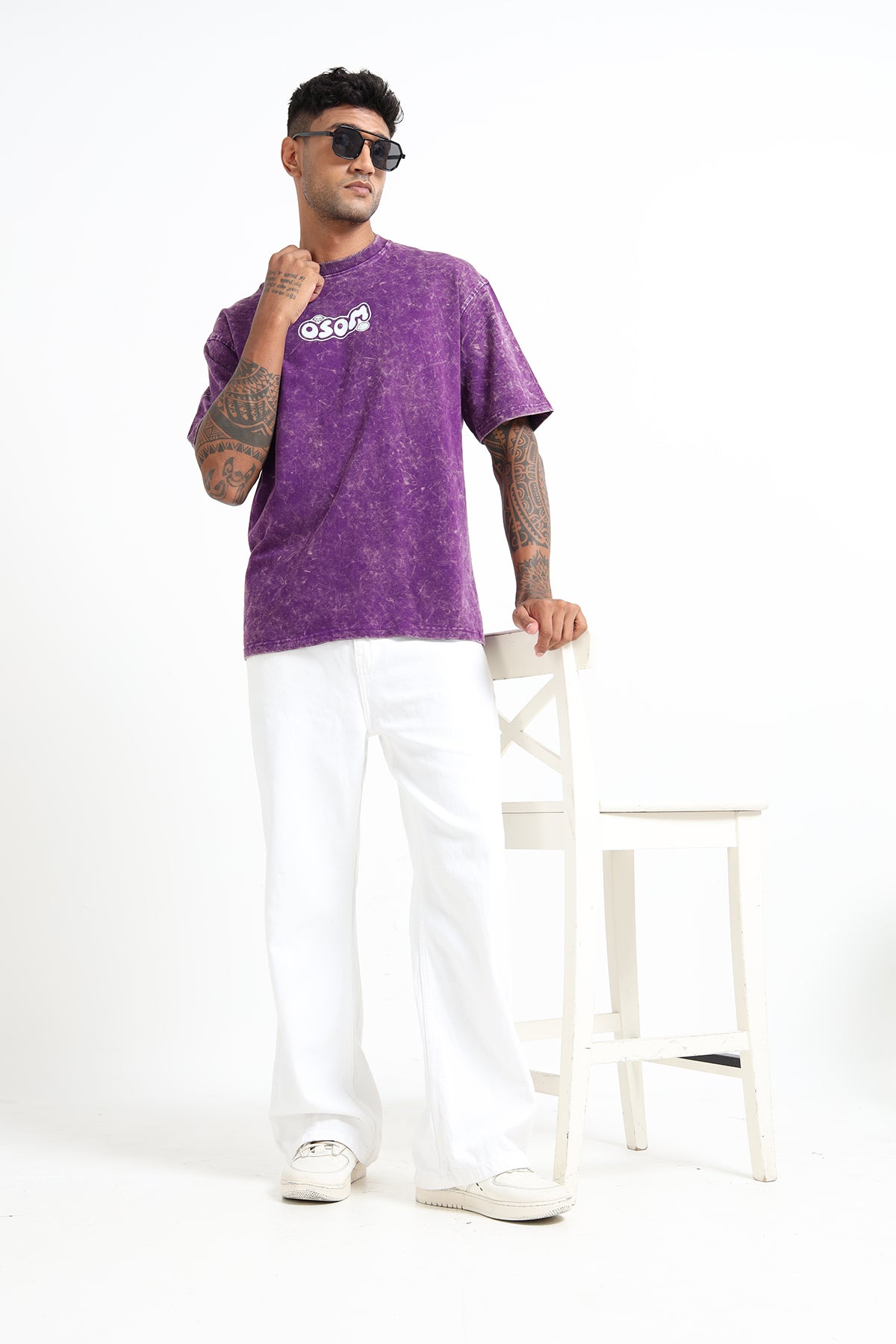 Purple Acid Washed T- Shirt