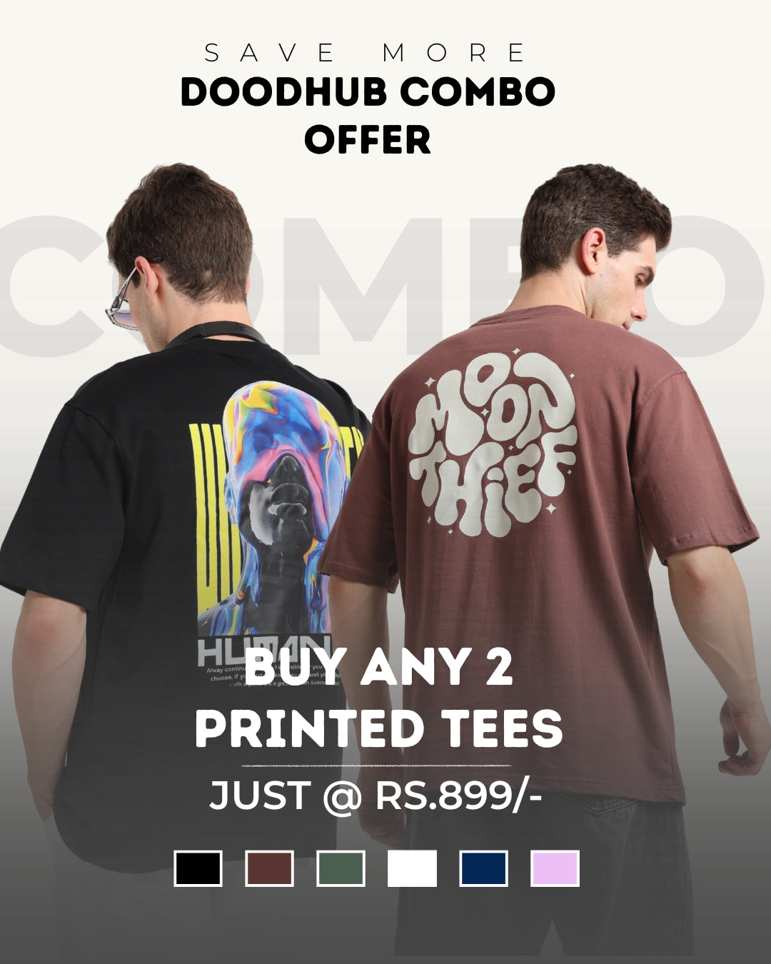 BUY 2 PRINTED TEES @Rs.899/-