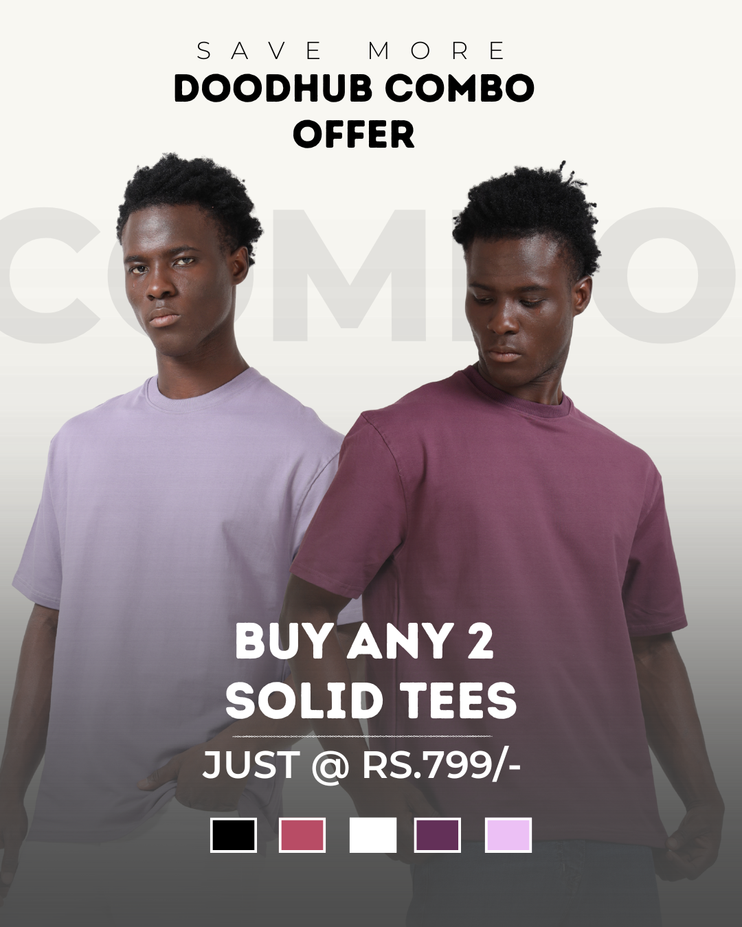 BUY 2 SOLID TEES @ Rs.799