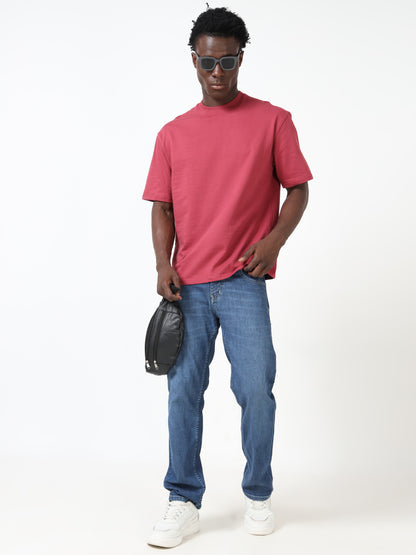 Burgandy Oversized Cotton T-Shirt