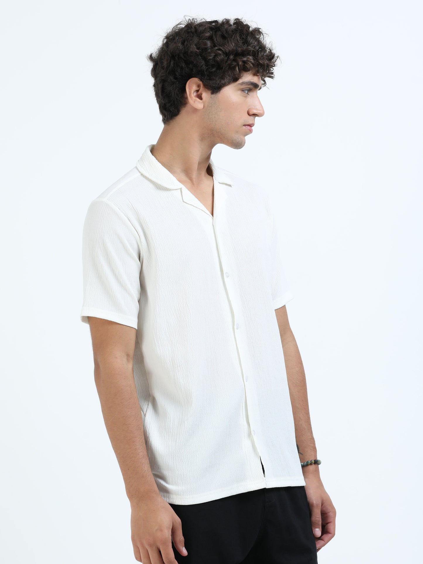 White Cuban Collar Shirt