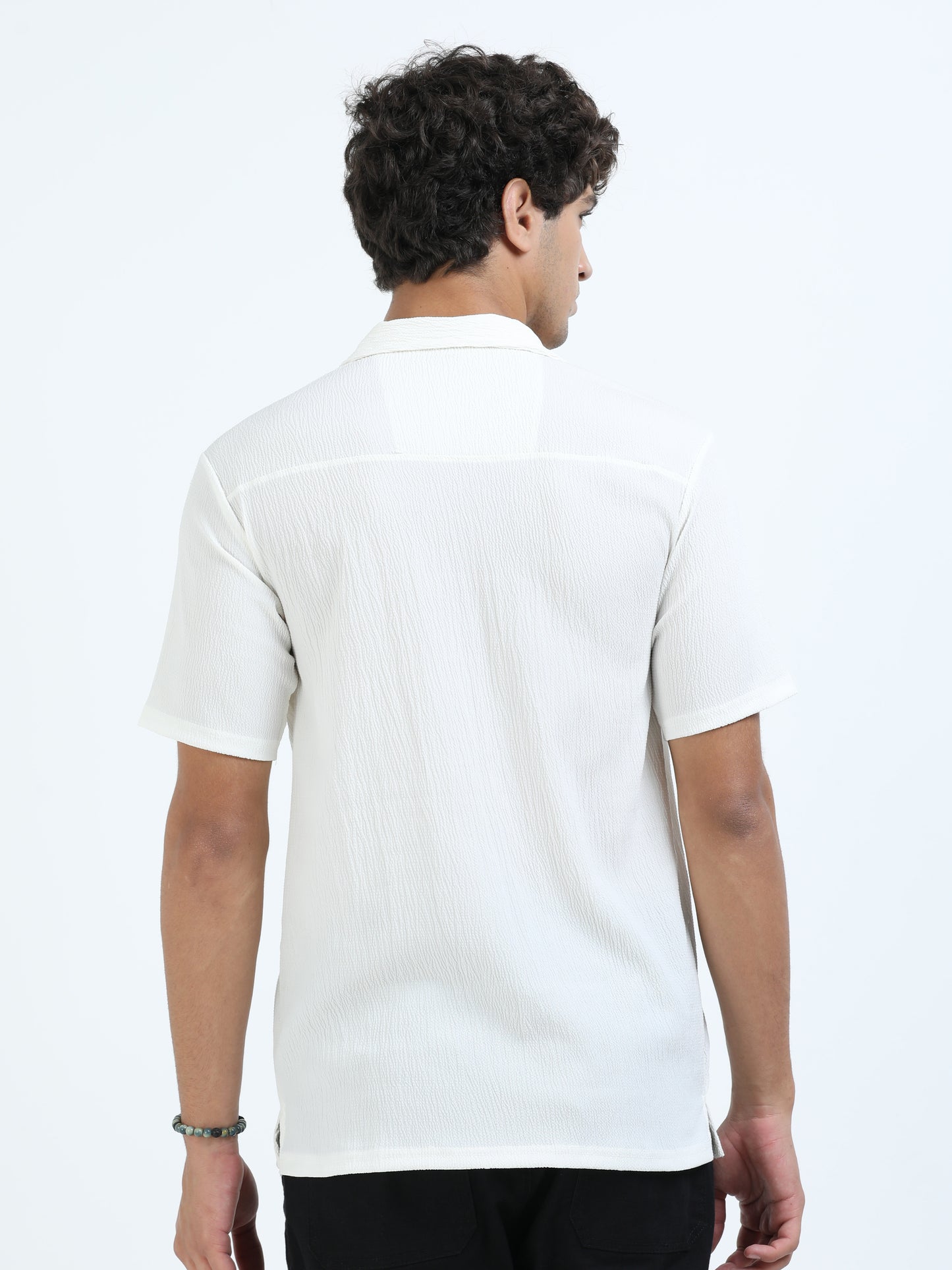 White Cuban Collar Shirt