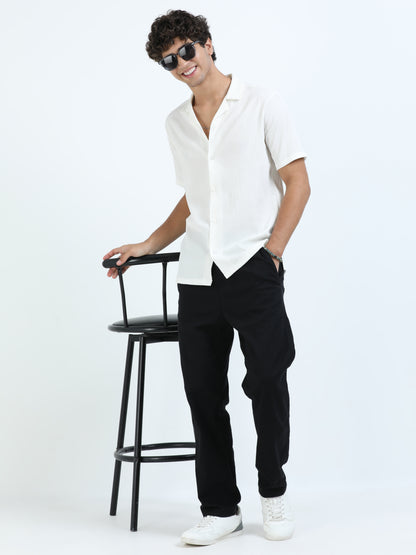 White Cuban Collar Shirt