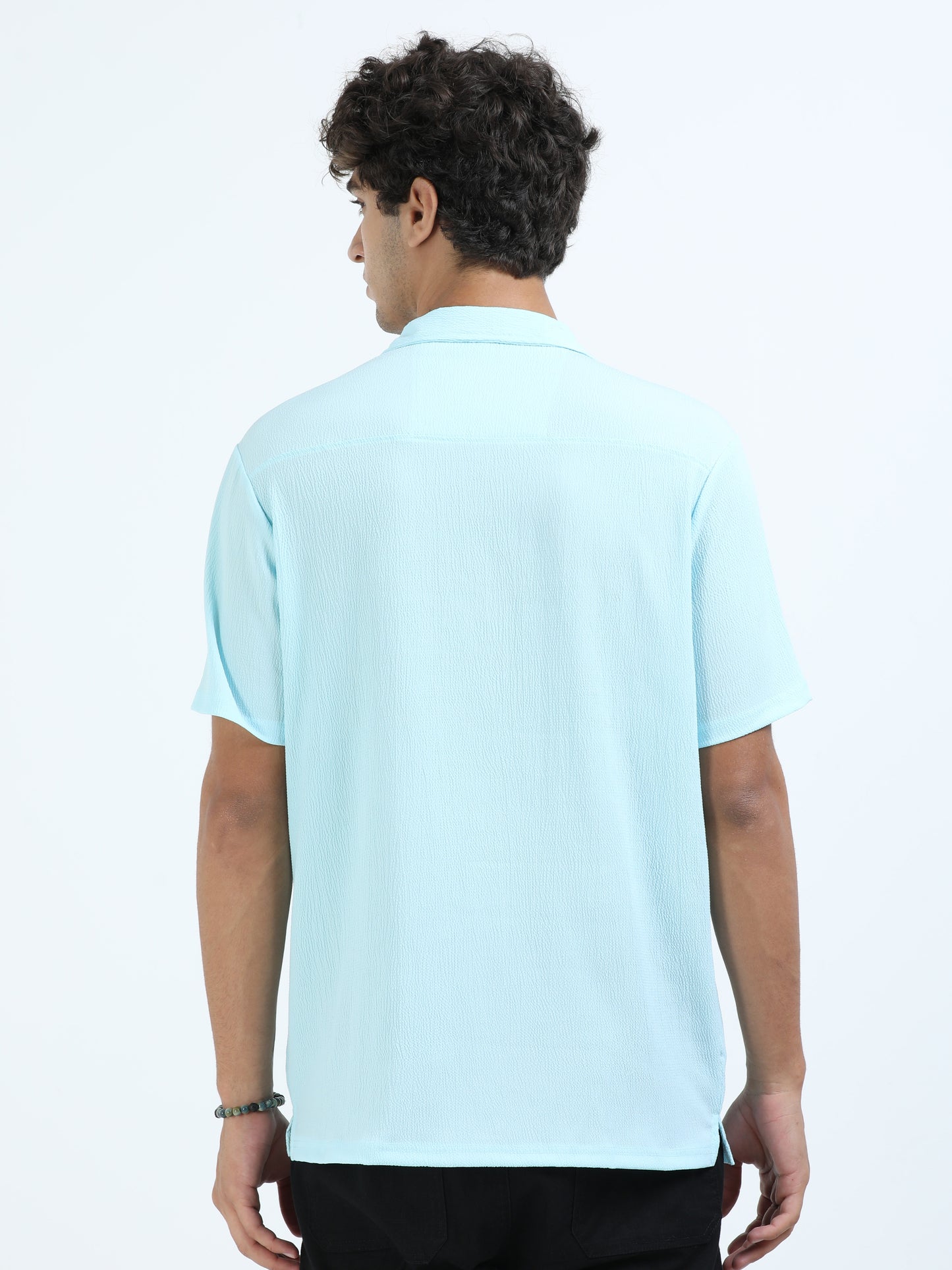 Blue Cuban Collar Shirt