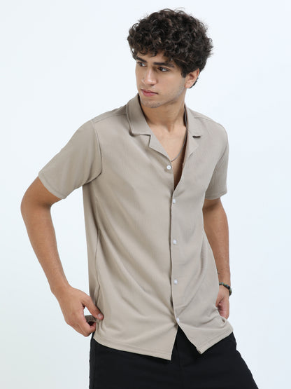 Sand Cuban Collar Shirt