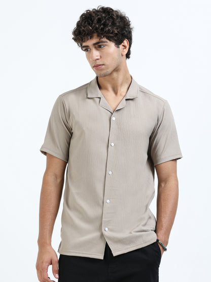 Sand Cuban Collar Shirt
