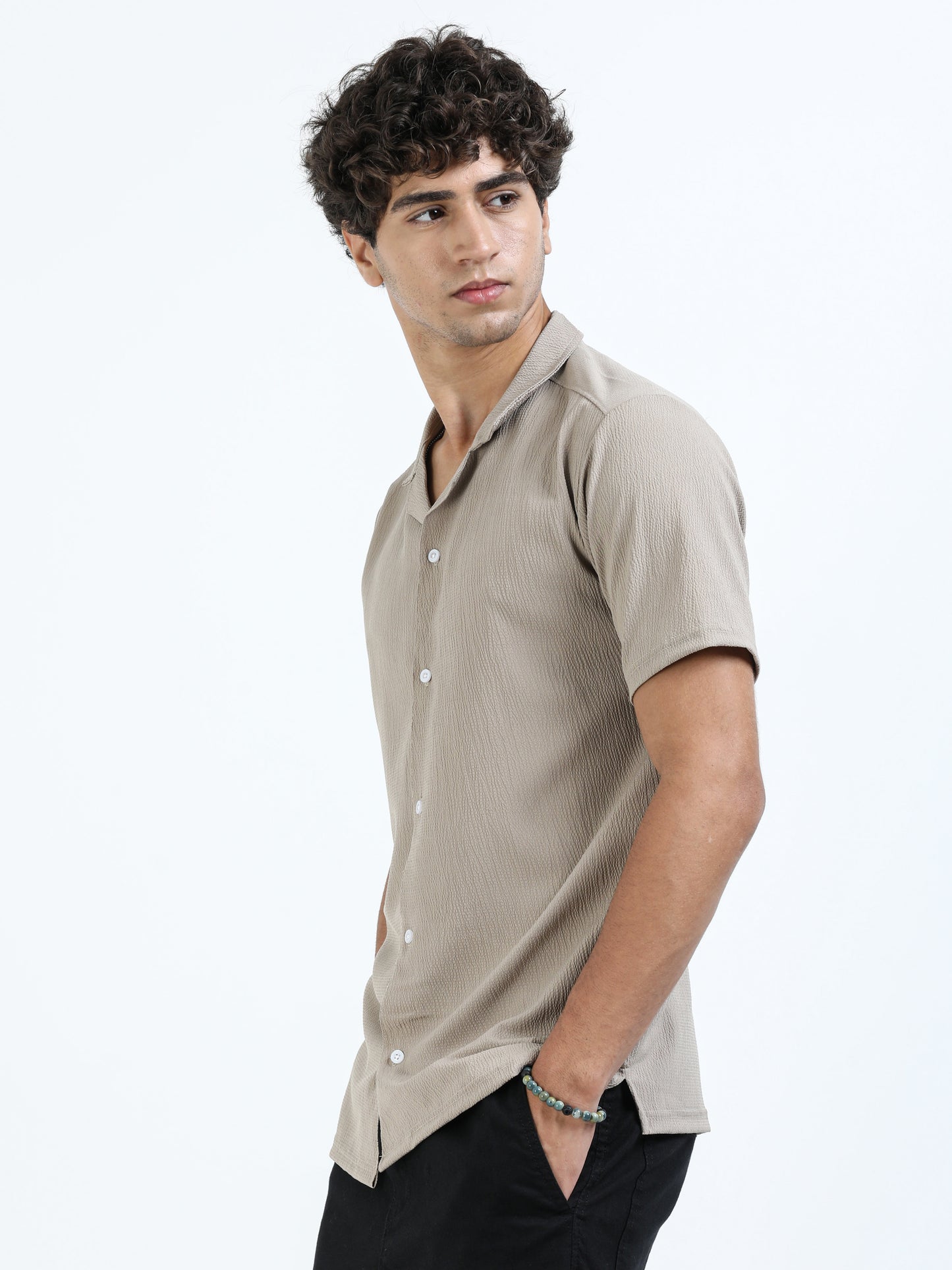 Sand Cuban Collar Shirt