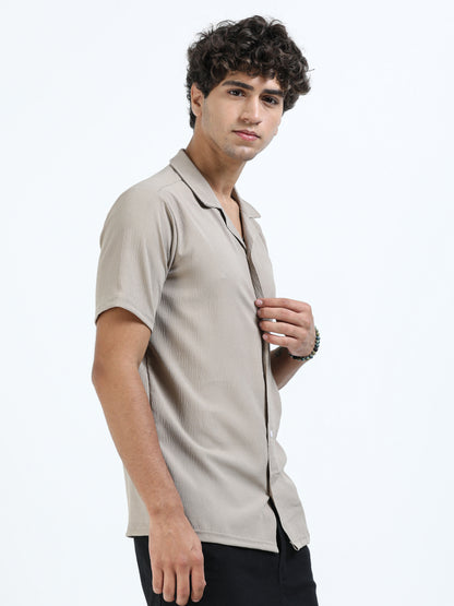 Sand Cuban Collar Shirt