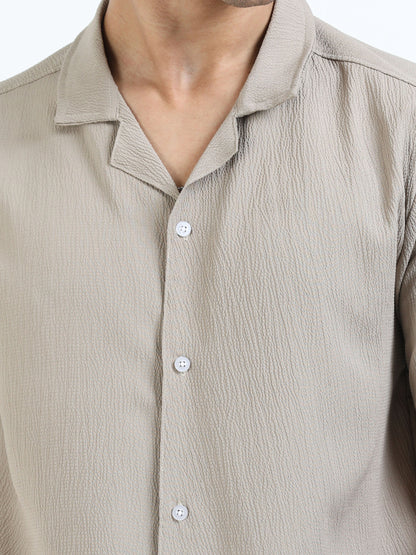 Sand Cuban Collar Shirt