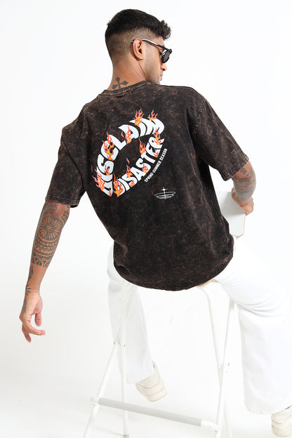 Black Acid Washed T- Shirt