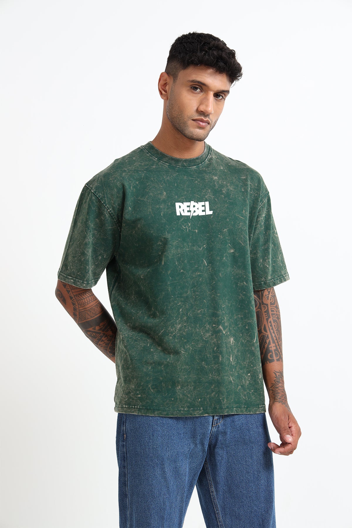 Forest Green Acid Wash T-Shirt