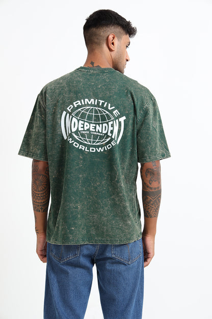 Forest Green Acid Wash T-Shirt