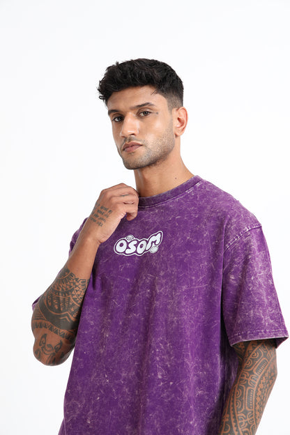 Purple Acid Washed T- Shirt