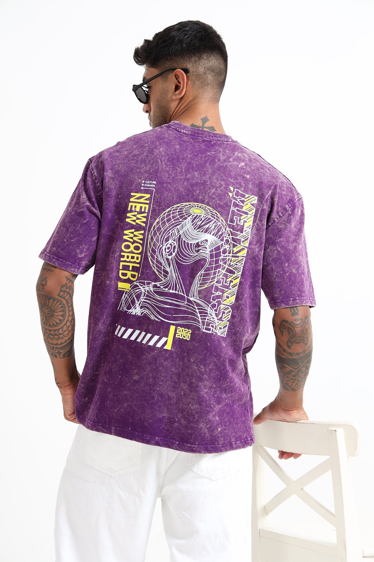 Purple Acid Washed T- Shirt